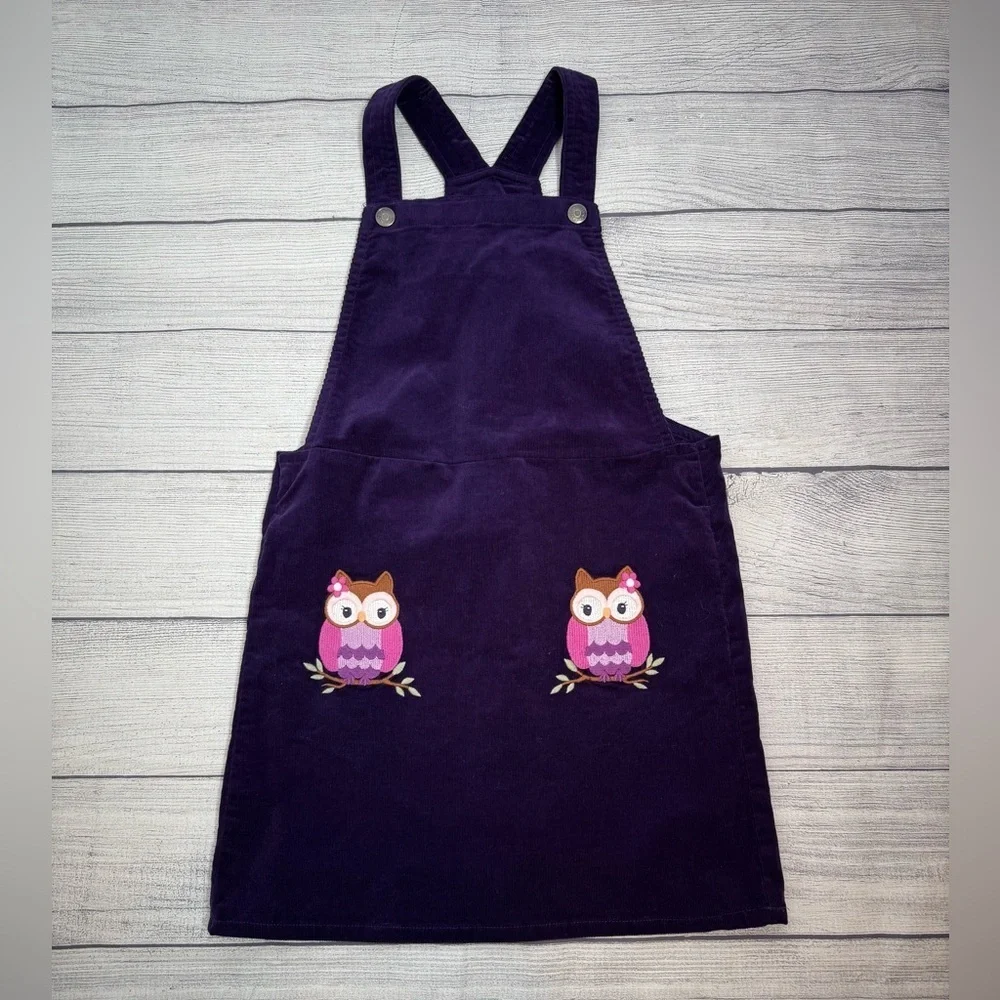 Gymboree Girls Purple Corduroy Owl Jumper fashionista Dress Size 8